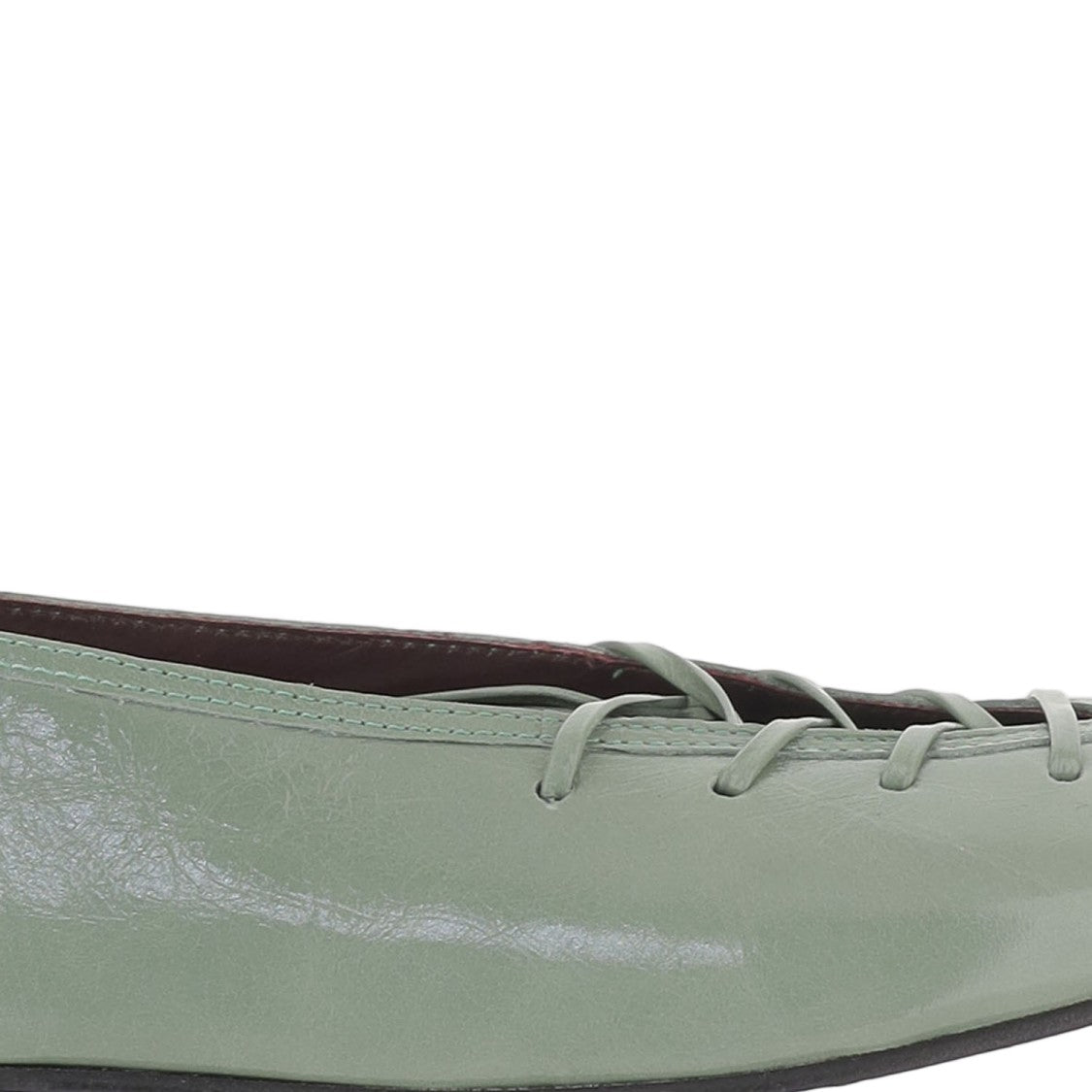 Alohas Green Smooth Leather Flats