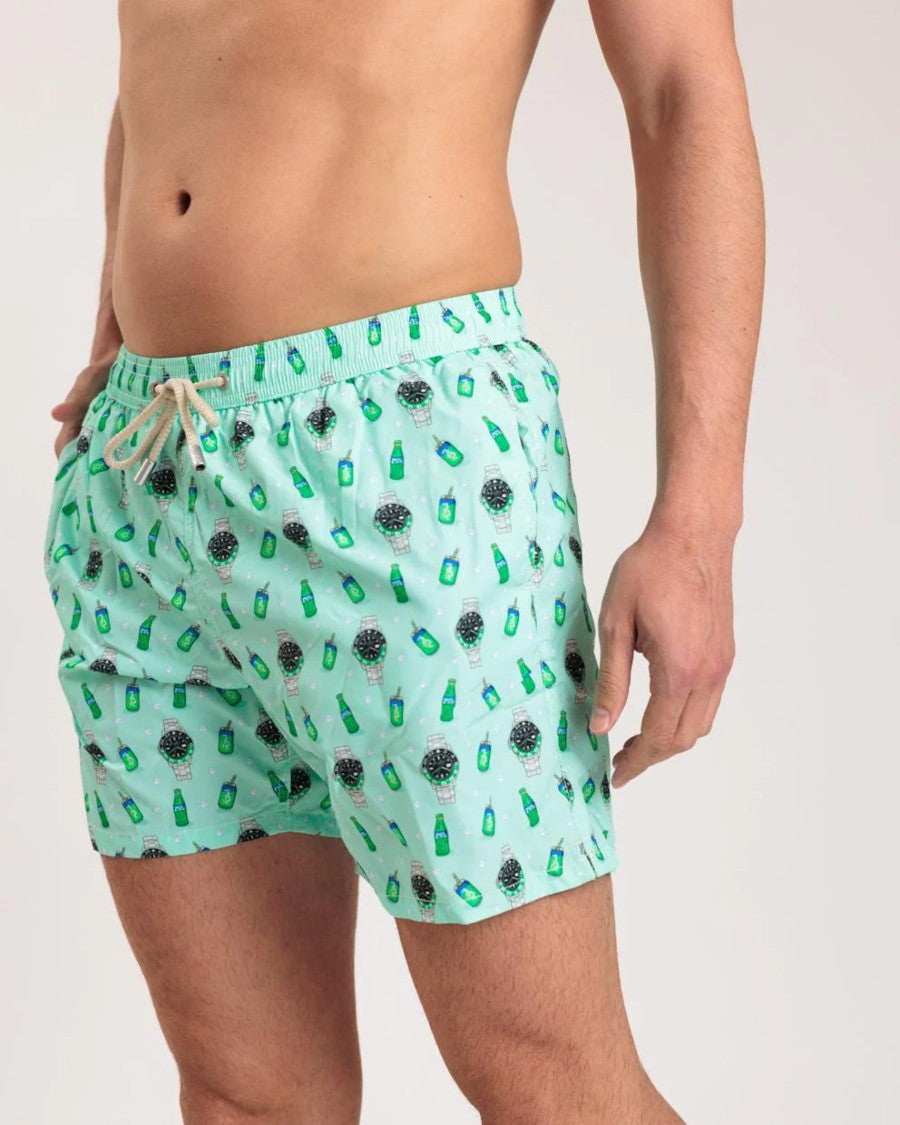 Mc2 Saint Barth Light Blue Lighting Micro Fantasy Swim Shorts