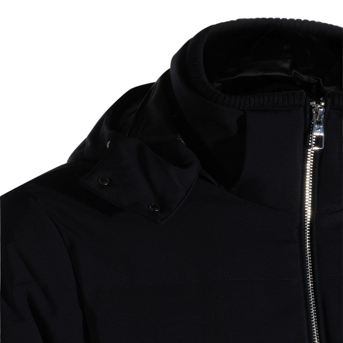 Montecore Black Minimalist Hooded Coat