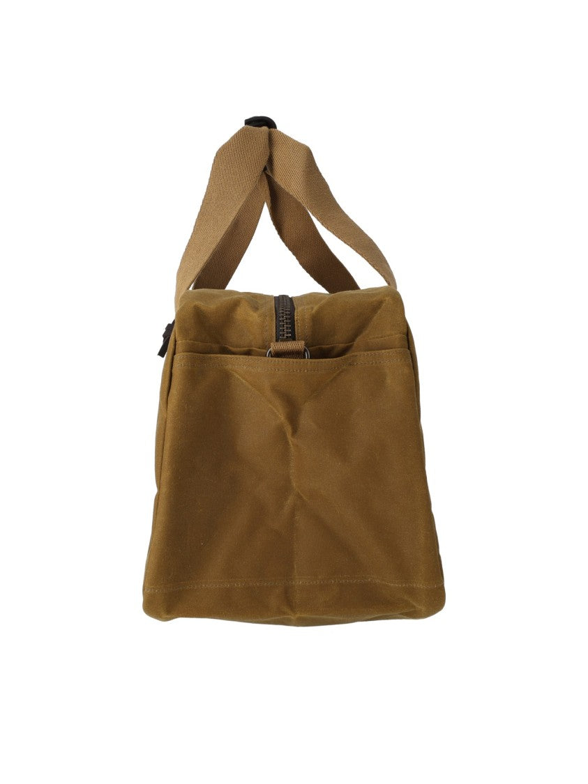 Filson Brown Cotton Tin Cloth Small Duffle Bag