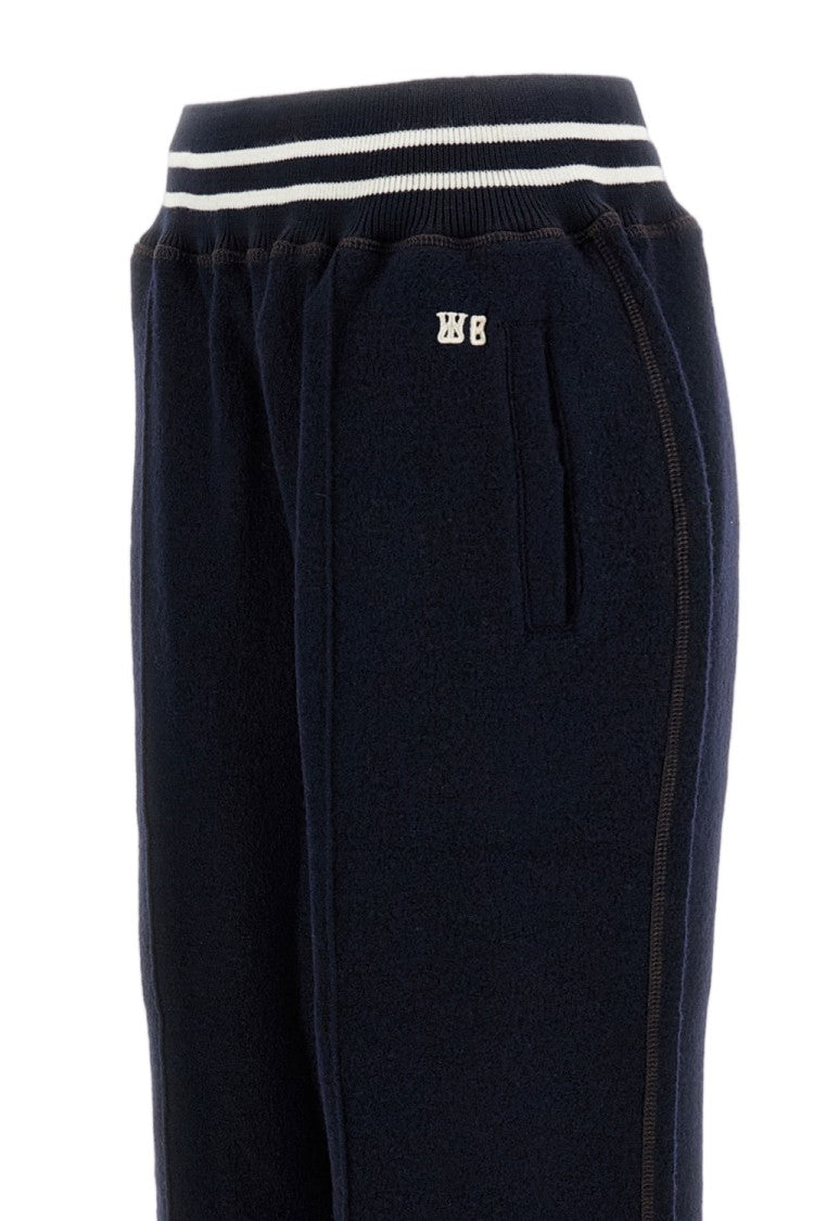 Wales Bonner Baggy Wool Trousers With Elastic Waistband And Ribbed Cuffs