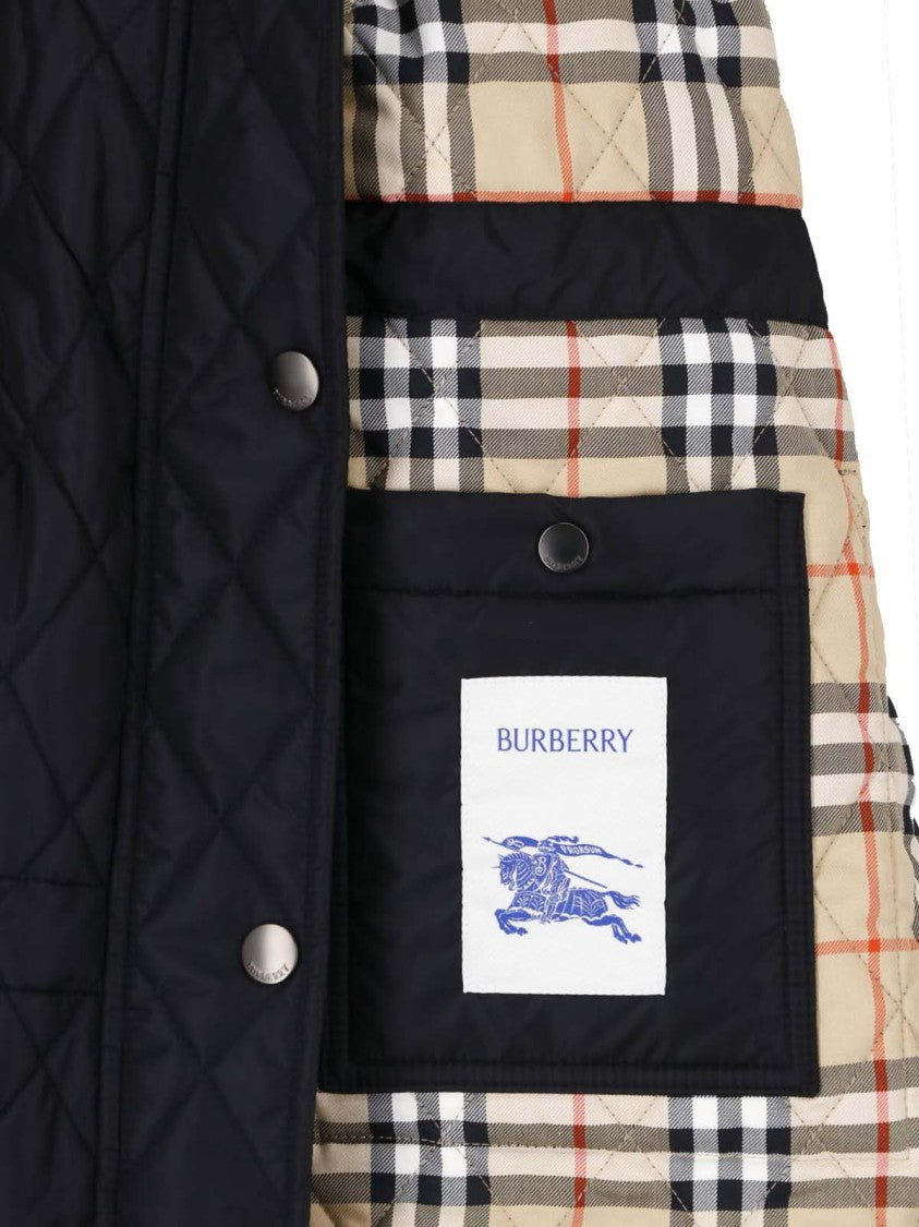 Burberry Black Quilted Hooded Jacket
