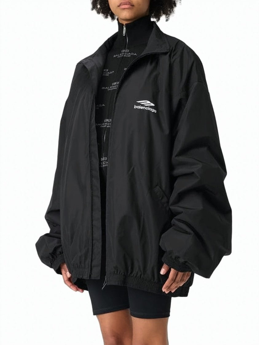 Balenciaga Oversized Black Jacket With High Collar
