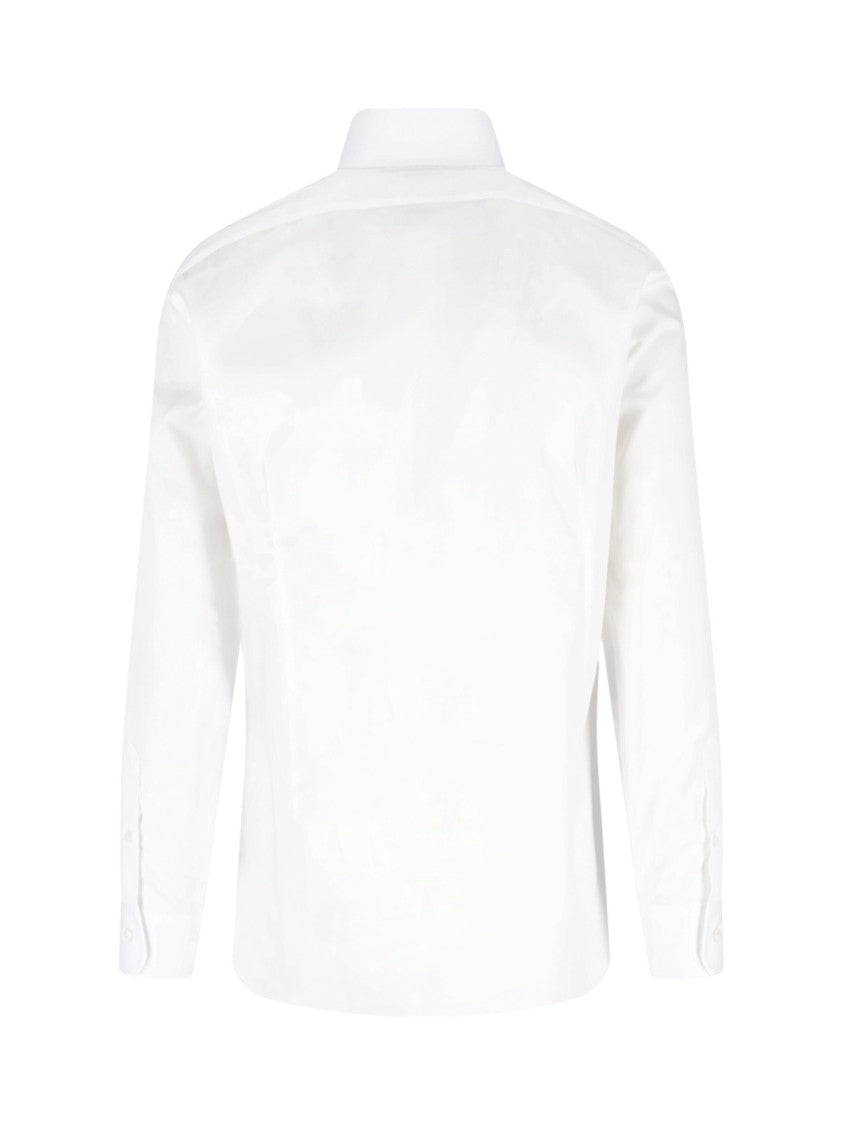Barba Napoli White Striped Cotton Classic Formal Shirt