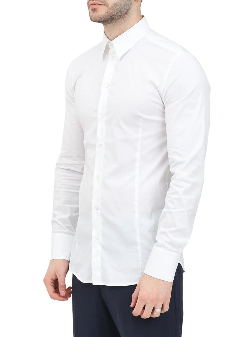 Patrizia Pepe White Slim-Fit Stretch Cotton Casual Shirt