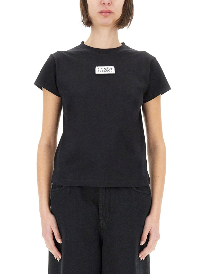 Mm6 By Maison Margiela Black Cotton T-Shirt