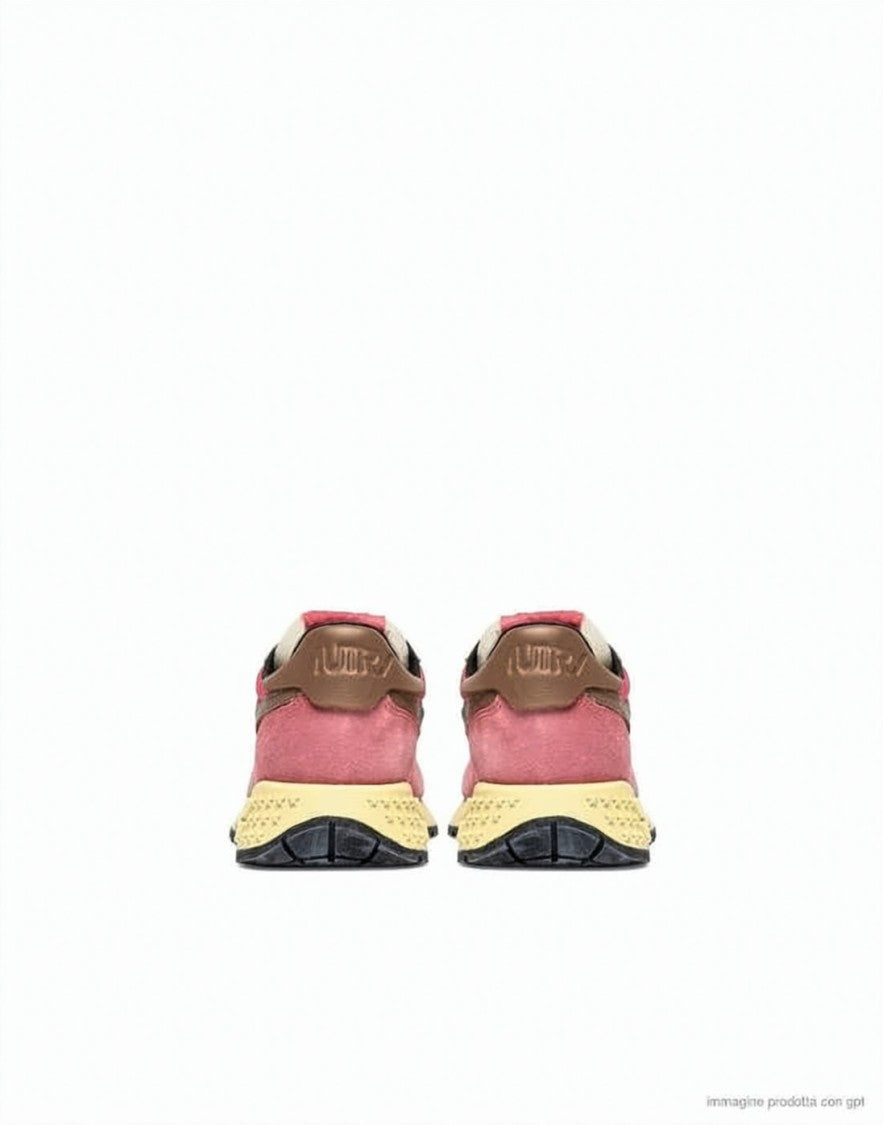 Autry Retro-Inspired Pink Suede And Mesh Sneakers