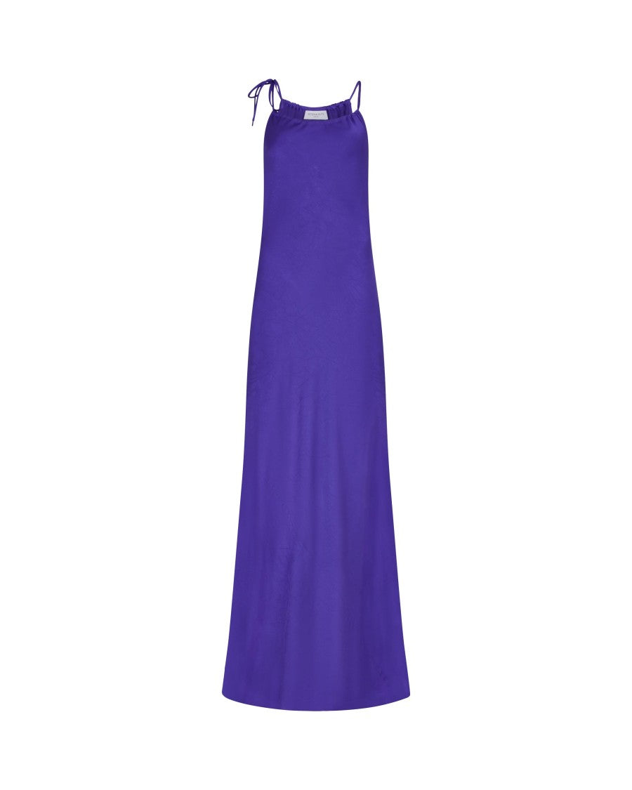 Serena Bute Gathered Neck Bias Dress With Adjustable Neckline