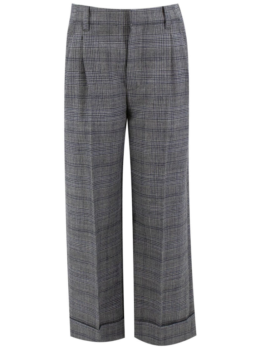 Brunello Cucinelli Classic Fit Wool Trousers With Double Dart