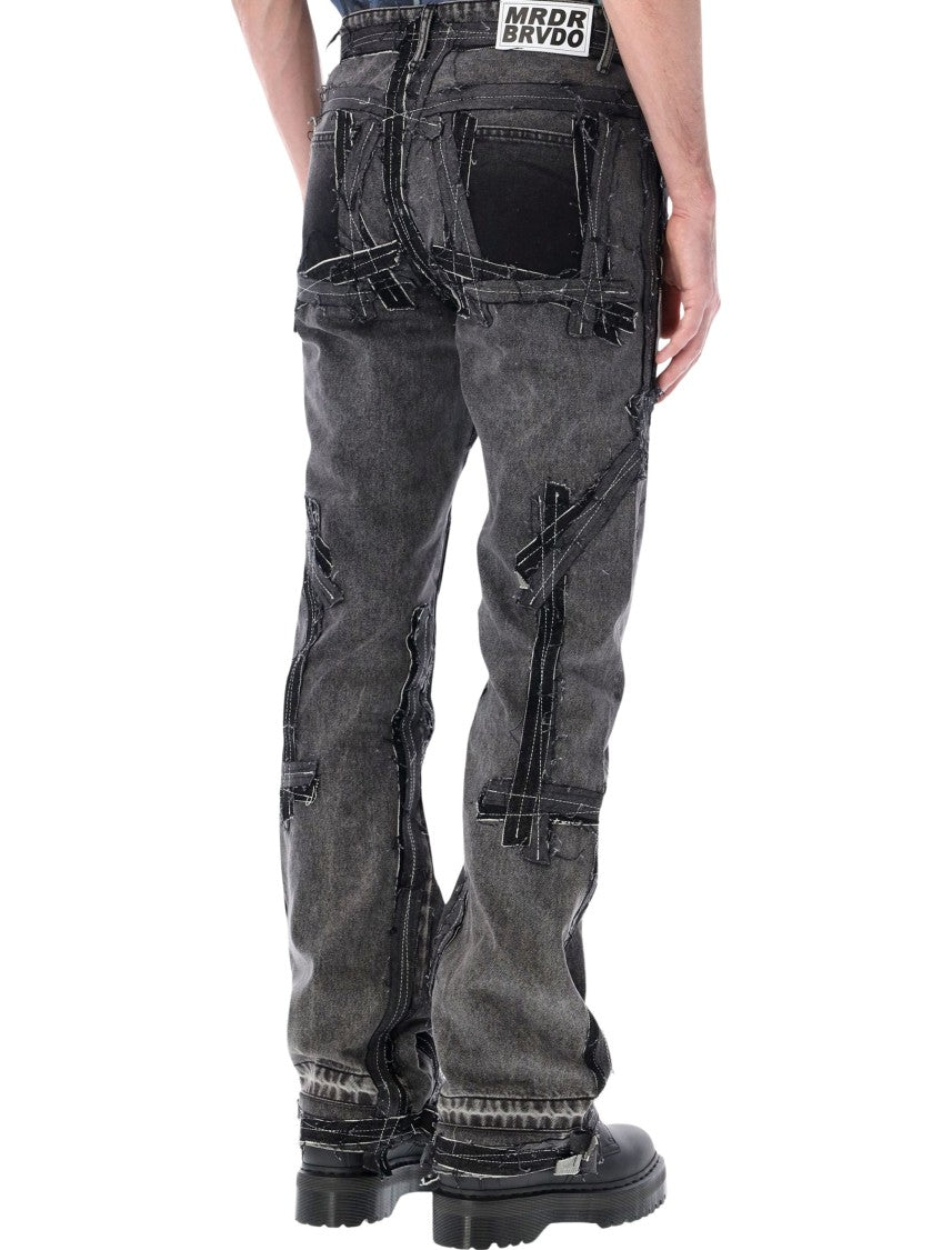Who Decides War Exposure Distressed Patchwork Denim Pants