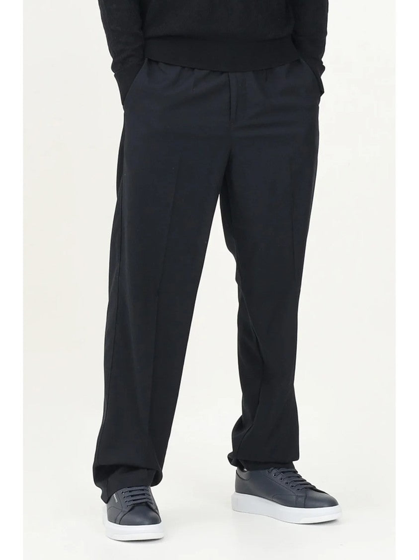 Armani Exchange Relaxed Fit Black Trousers With Classic Waistband And Versatile Design