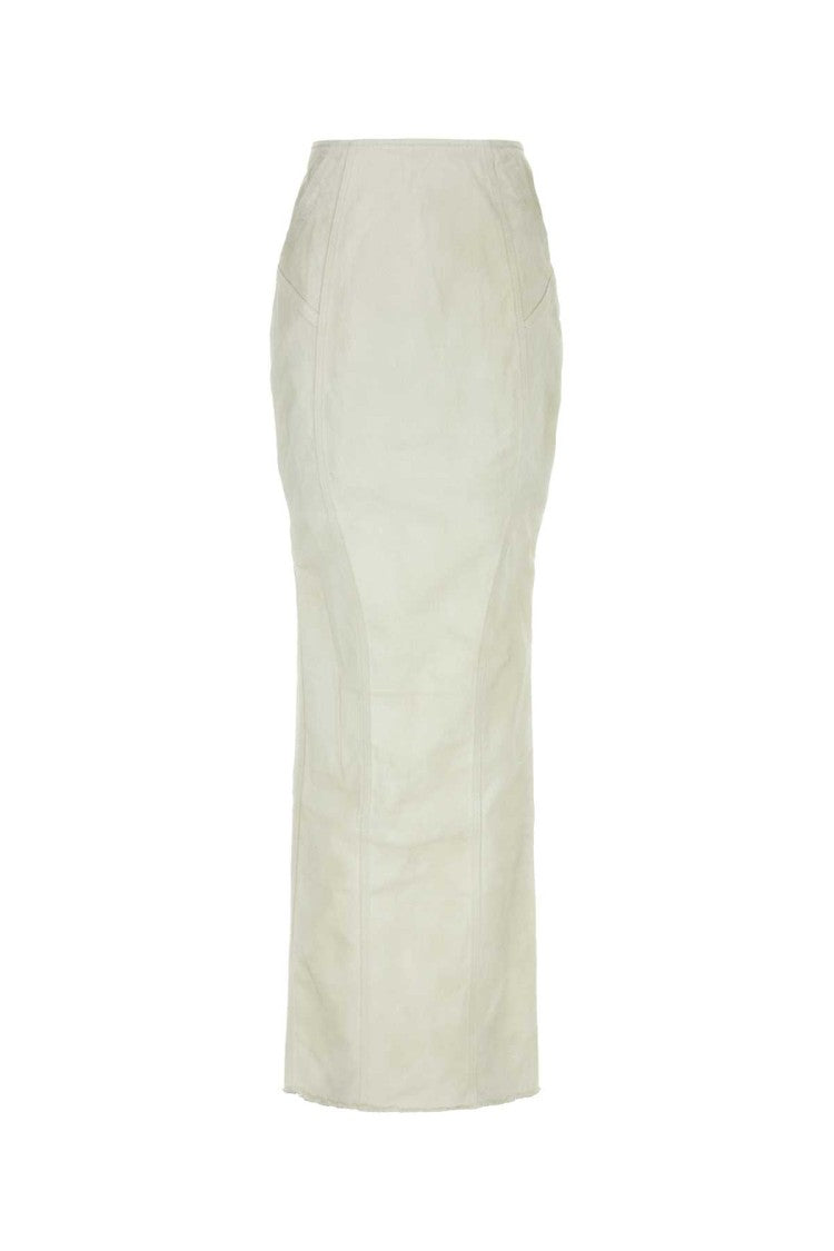 Entire Studios White Stretch Denim Channel Skirt