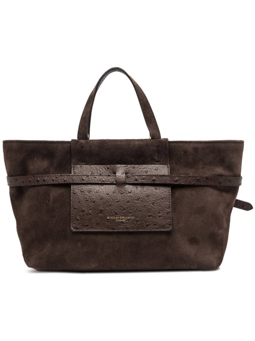 Gianni Chiarini Brown Belty Suede Tote Bag
