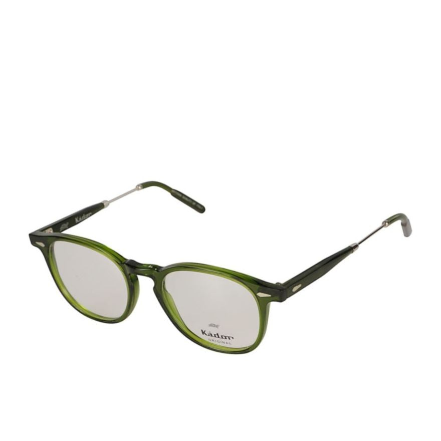 Kador Buddy Translucent Olive Green Acetate Eyeglasses With Metallic Temples