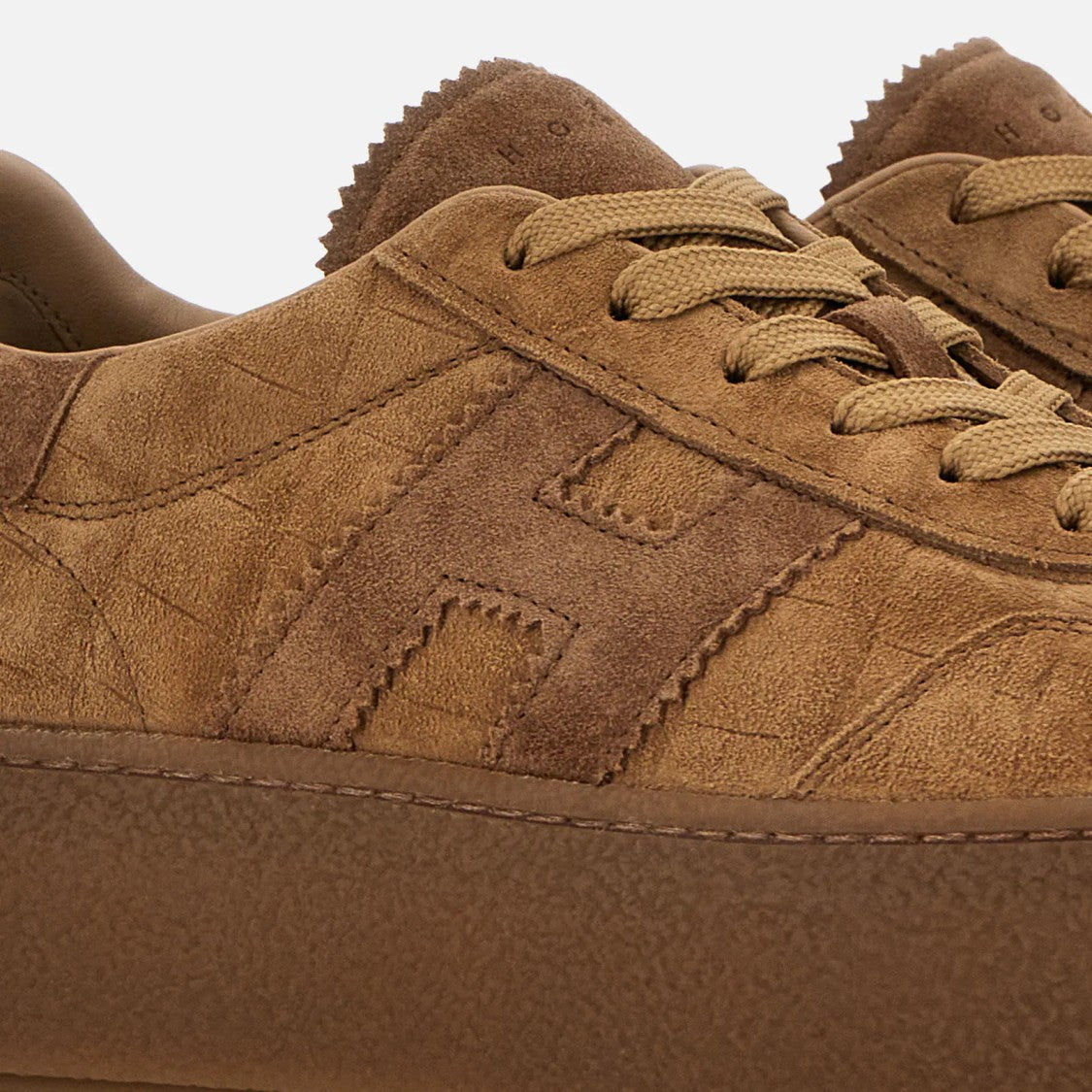Hogan Refined Lace-Up Calfskin Platform Shoes