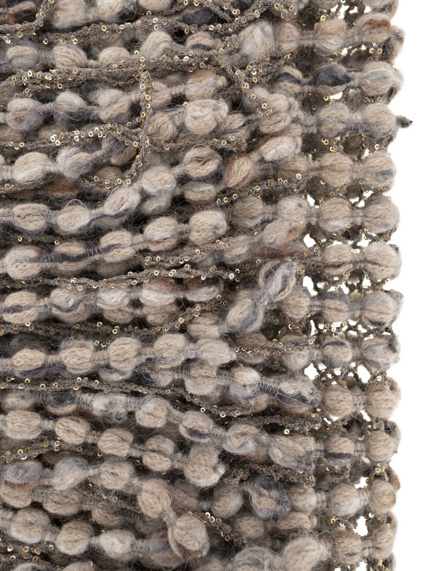Brunello Cucinelli Balloon Net Embroidery Knit Scarf