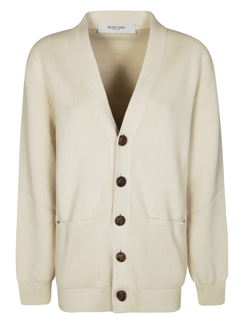 Golden Goose Cotton Cardigan With Five-Button Front And Logo Detail