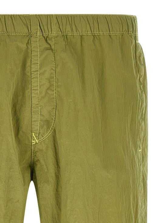 Stone Island Straight Pants With Elastic Waistband And Functional Details
