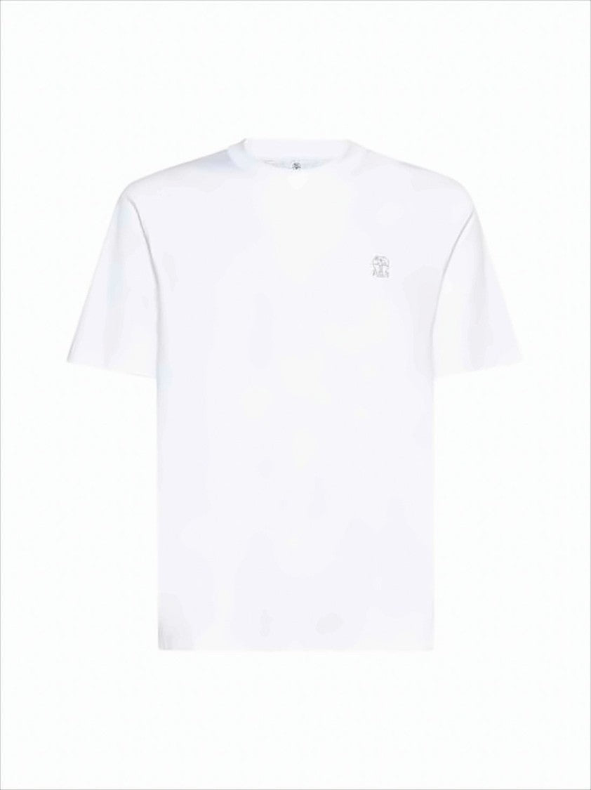 Brunello Cucinelli White Minimalist Crew Neck T-Shirt