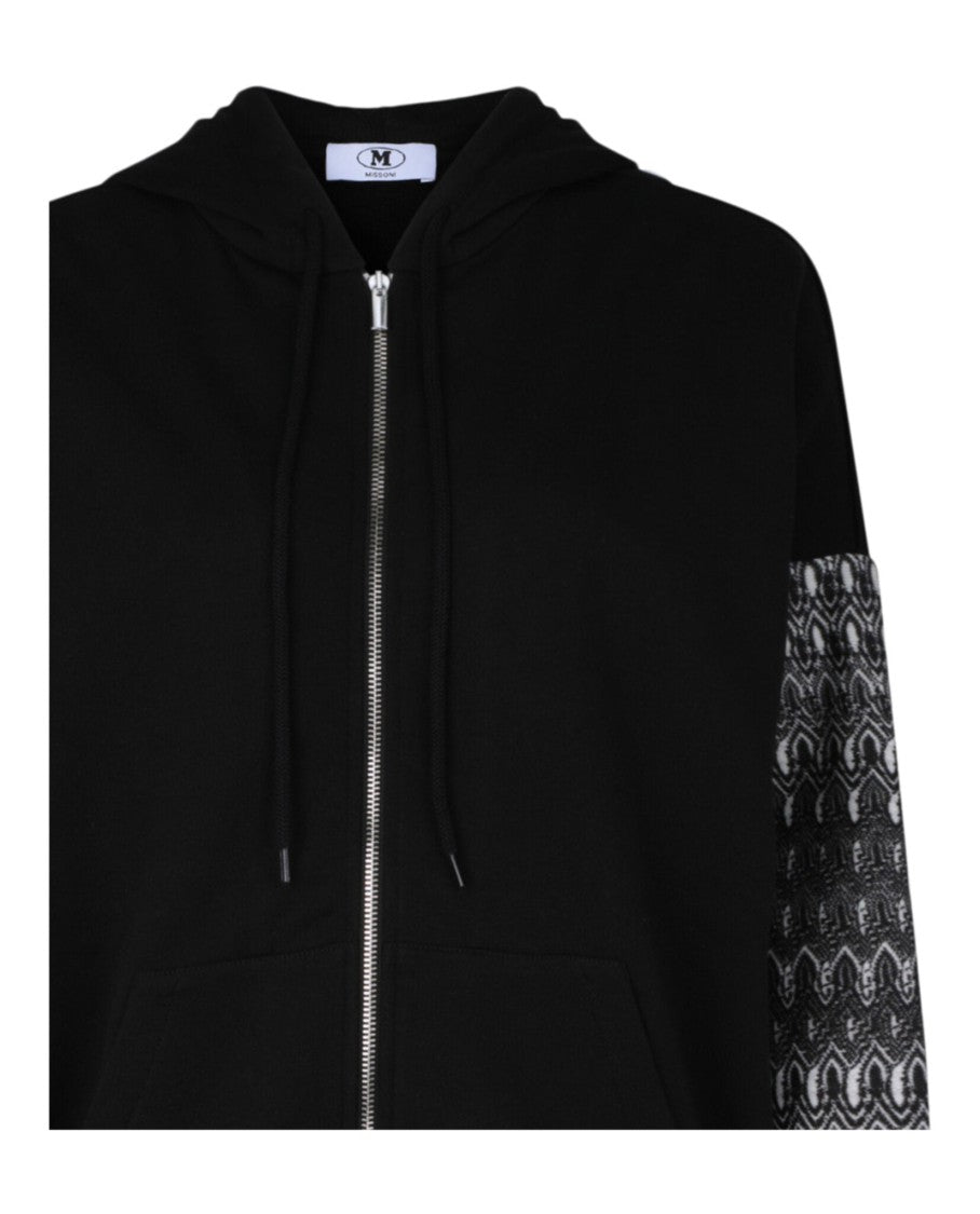 M Missoni Geometric Drop-Sleeve Zip-Up Hoodie