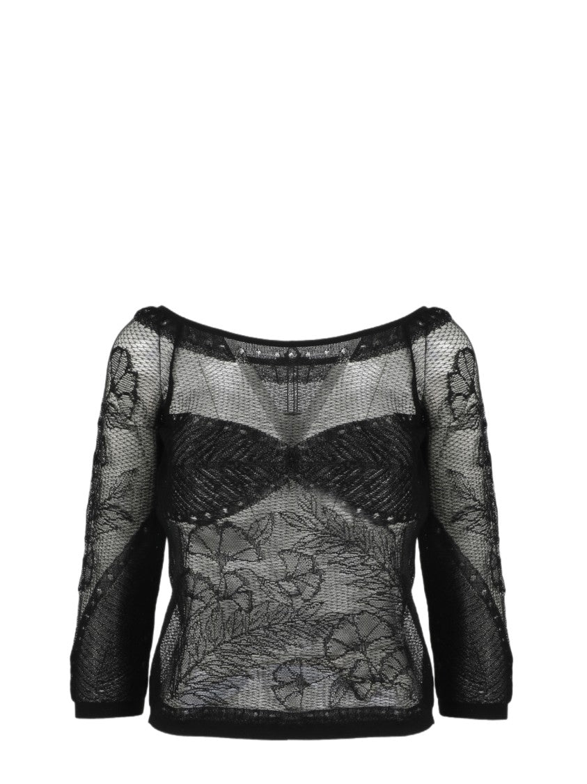 Alberta Ferretti Viscose Net Knit Top