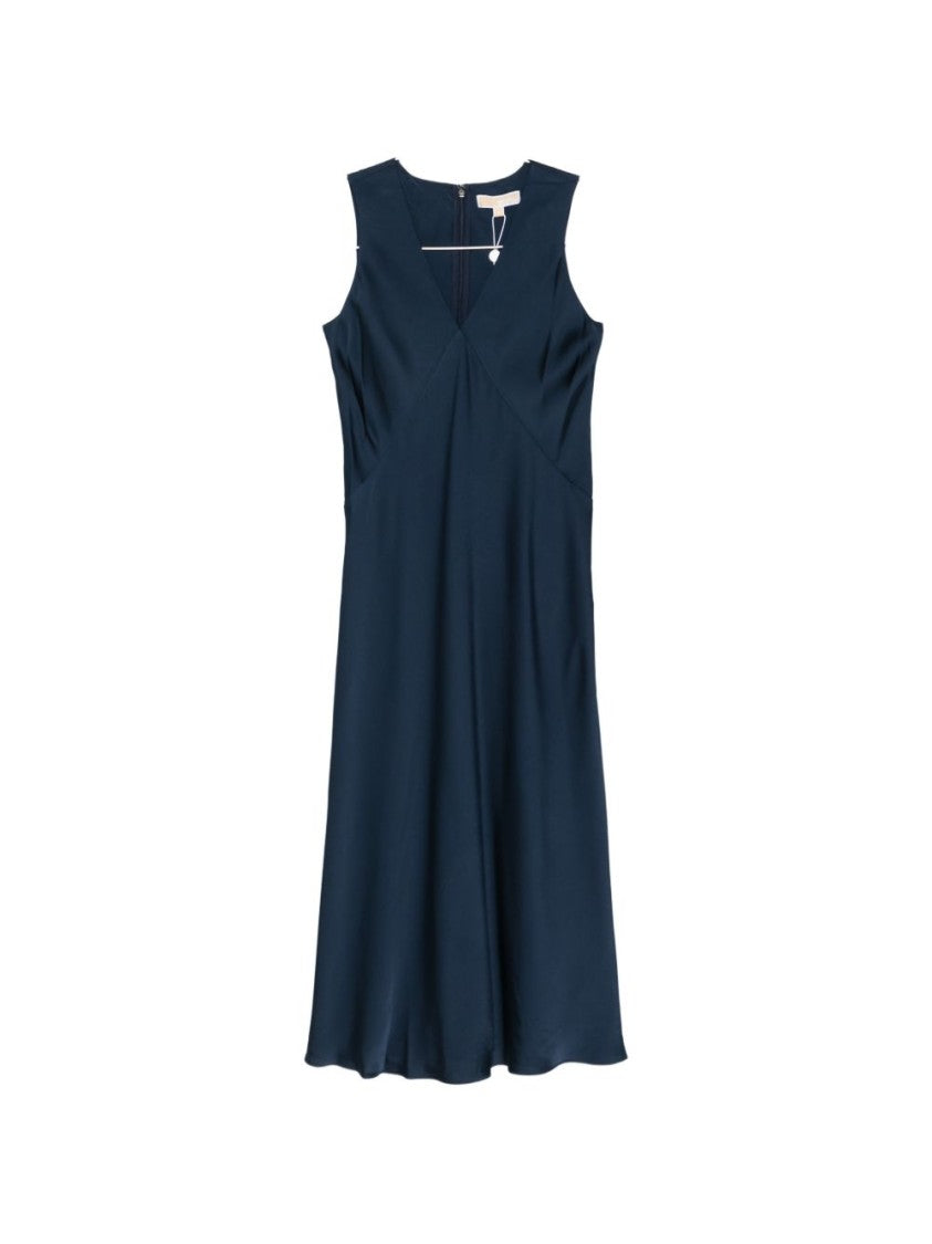 Michael Kors Sleeveless Maxi Dress With Deep V-Neckline And Elegant Draping