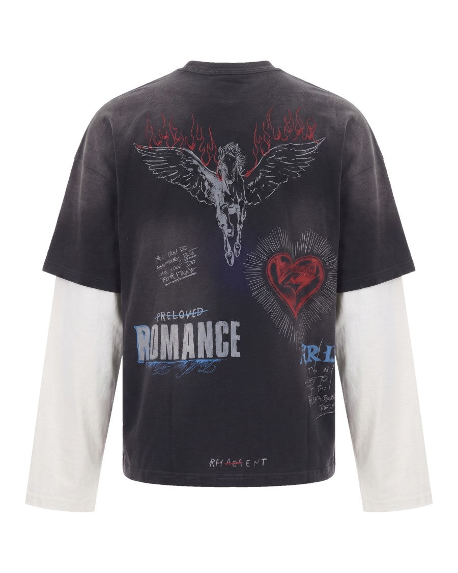 Represent Washed Black Heavier Than The Heavens Layered T-Shirt