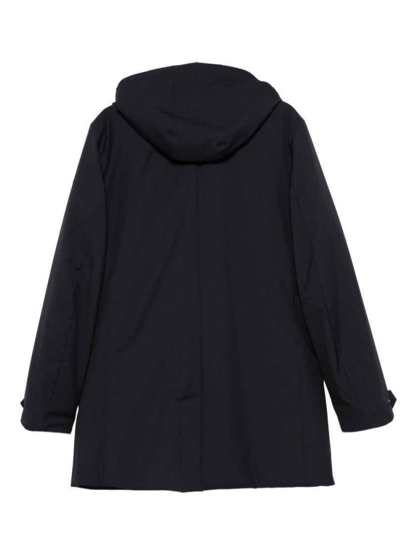 Save The Duck Black Coat With Concealed Closure