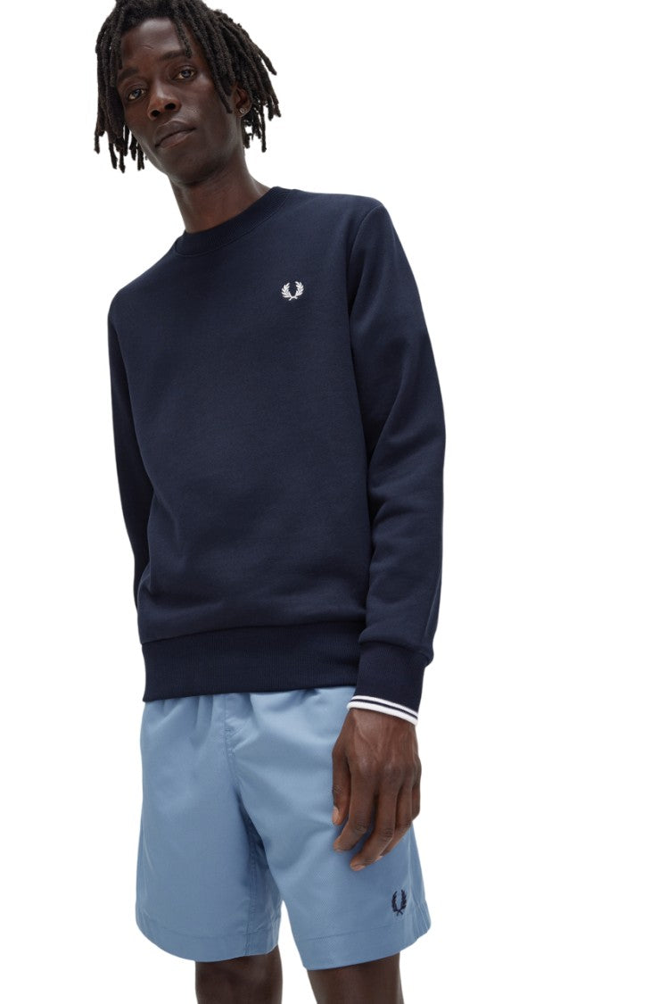 Fred Perry Regular Fit Black Cotton-Blend Fred Perry Sweatshirt