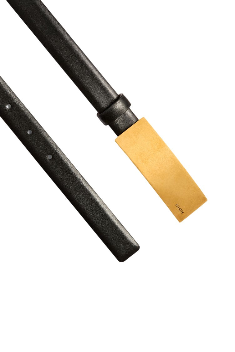 Khaite Black Berlin Calfskin Leather Belt