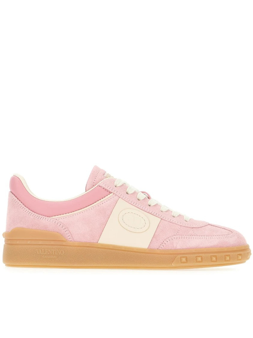 Valentino Pink Upvillage Low-Top Suede/Leather Sneakers
