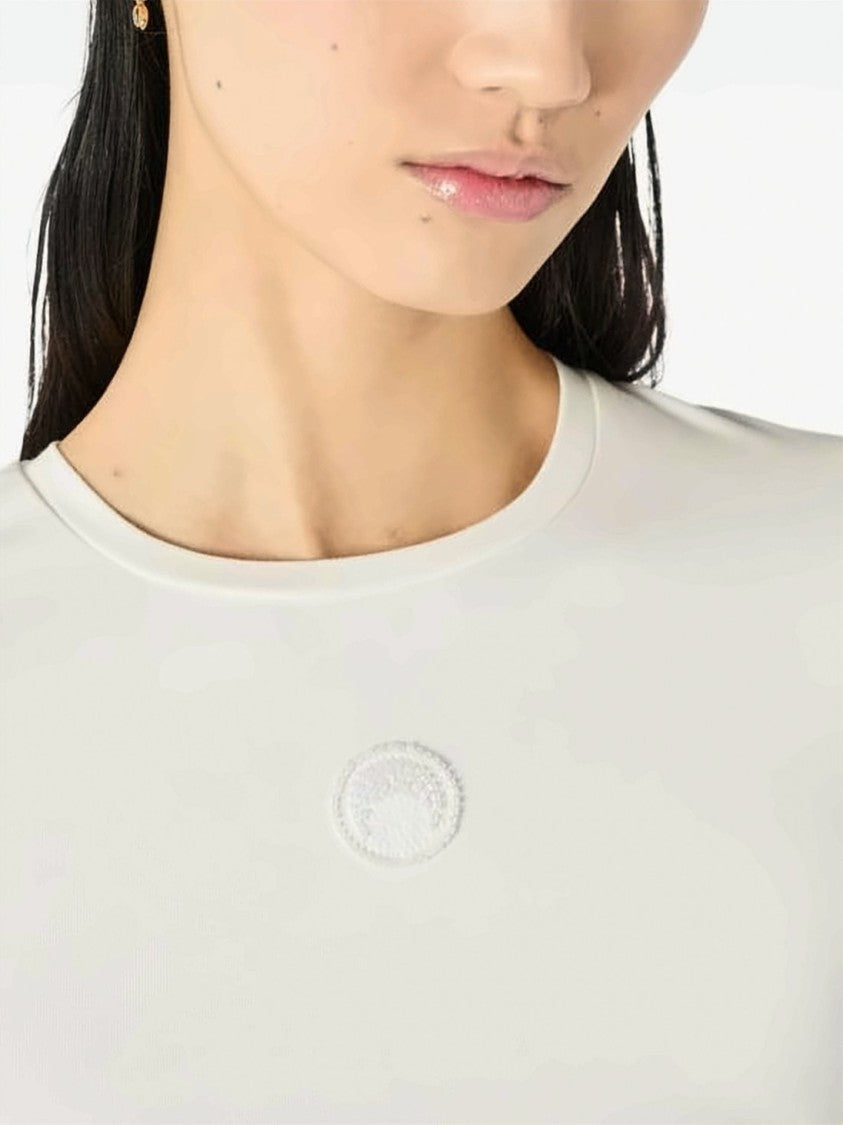 Marine Serre Short-Sleeve Top With Crescent Moon Pattern