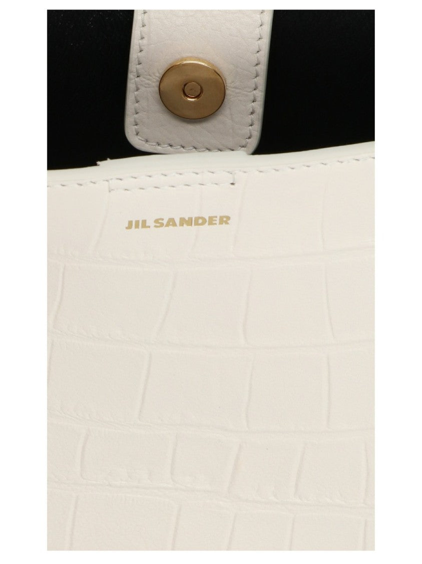 Jil Sander Crocodile-Embossed Rectangular Crossbody Bag With Braided Strap Detail