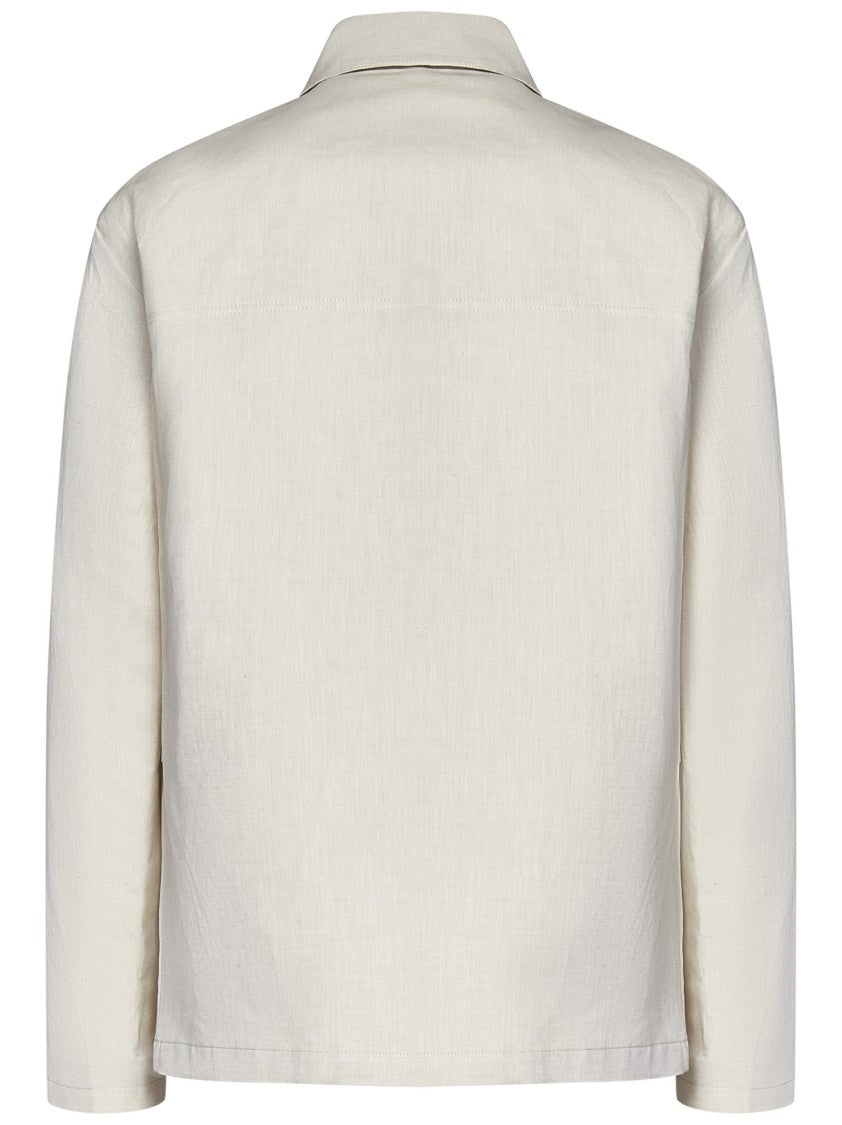 Drumohr Beige Button-Up Shirt With And Textured Detail