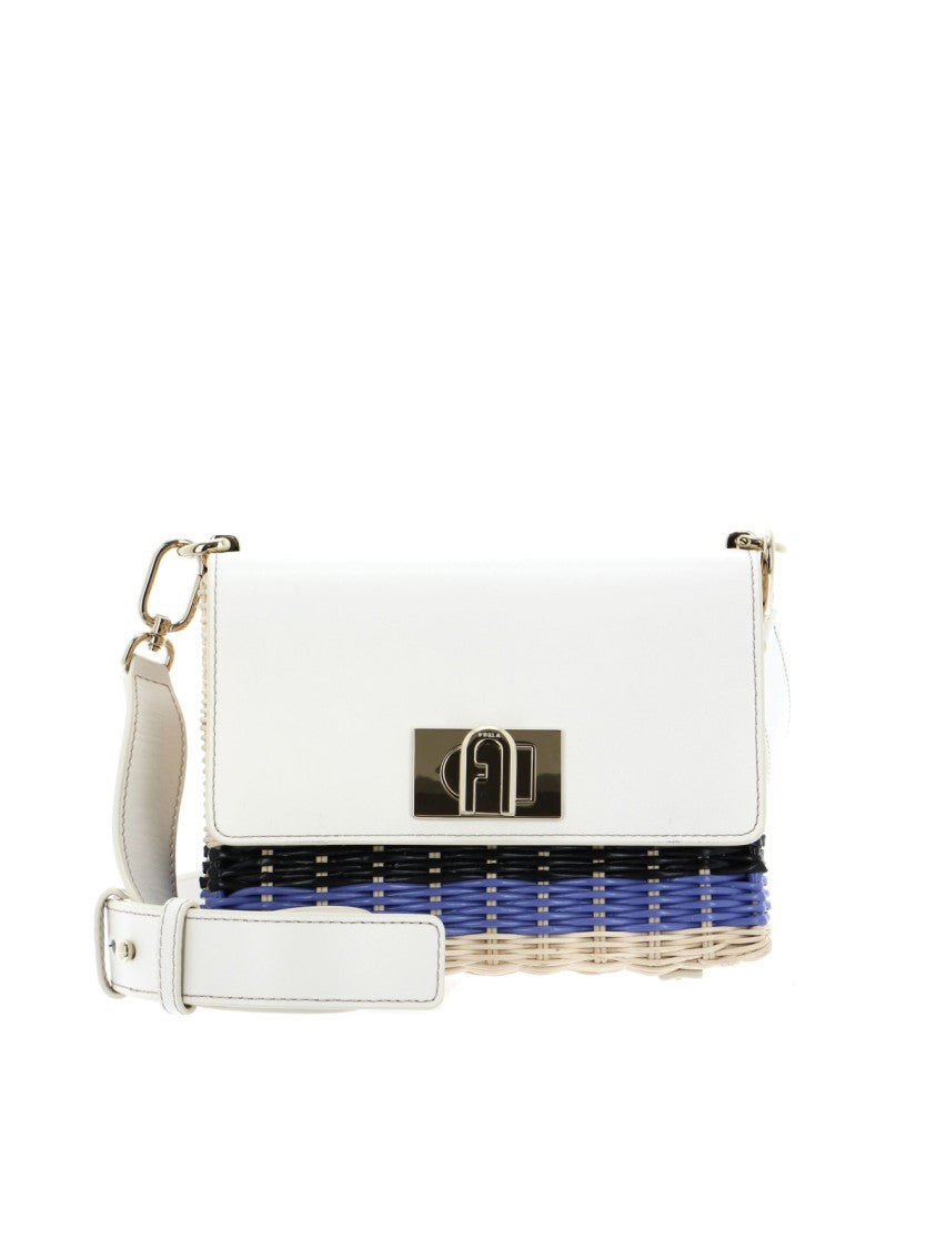 Furla 1927 Logo Wicker Shoulder Bag