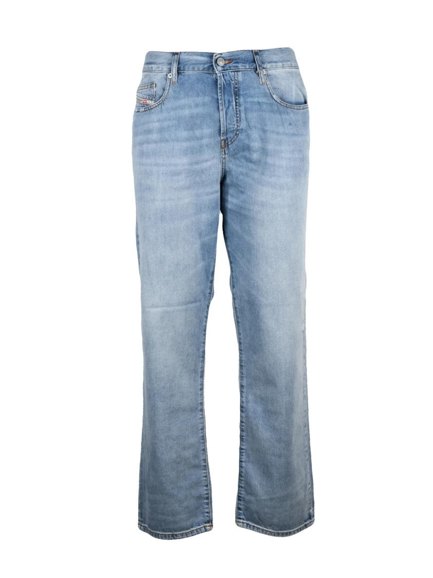 Diesel Light Blue Cotton Straight Jeans