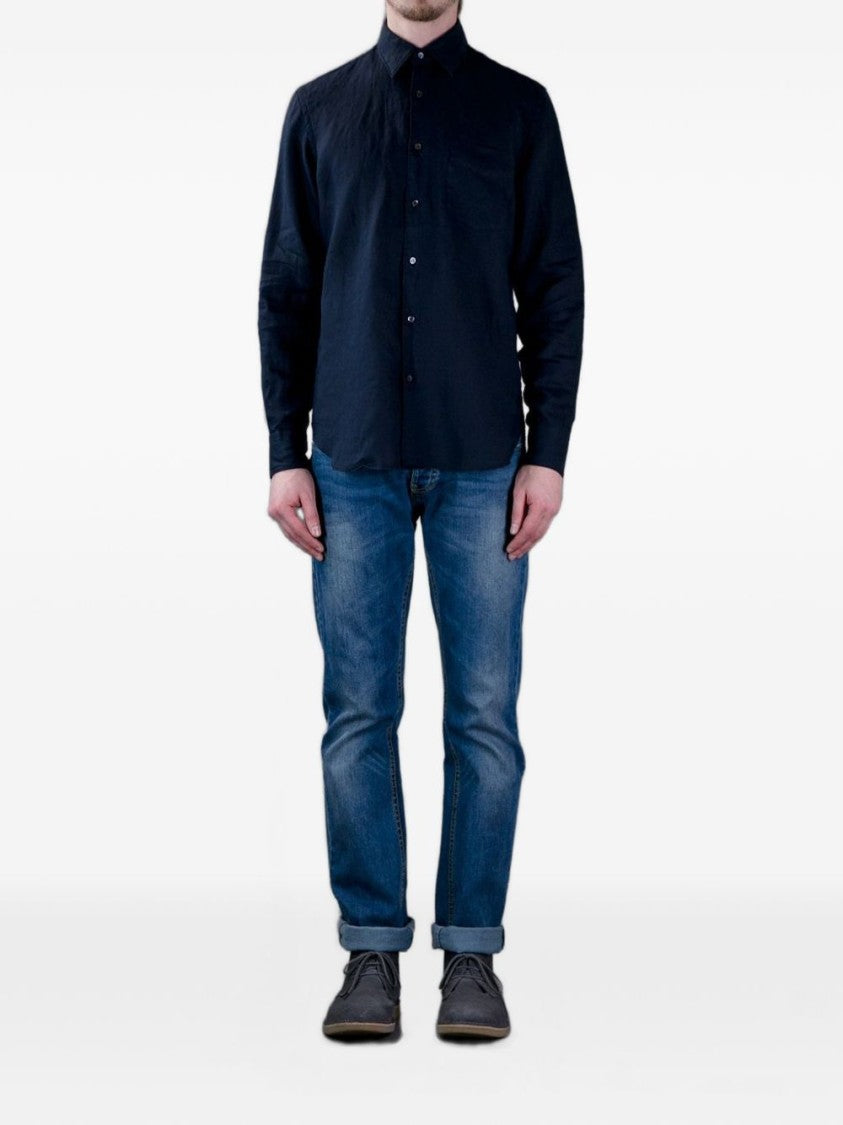 Aspesi Linen Long-Sleeved Shirt With Classic Collar