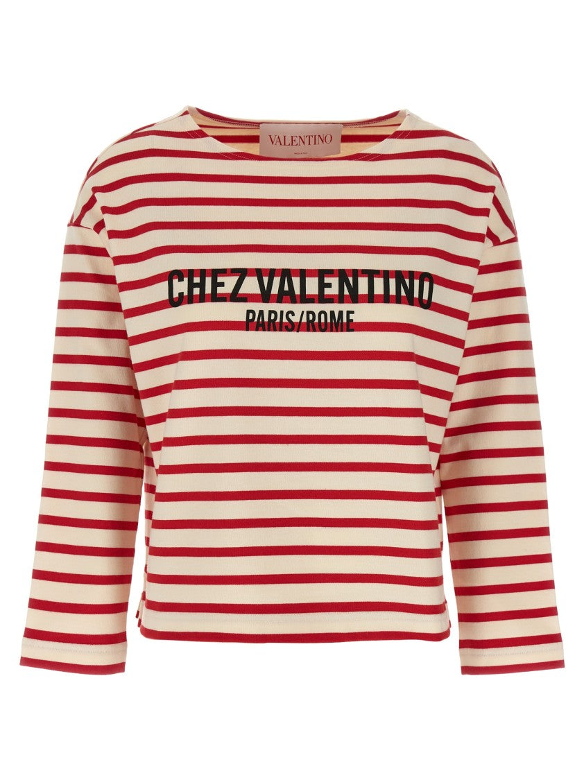 Valentino Garavani Striped Cotton Jersey T-Shirt