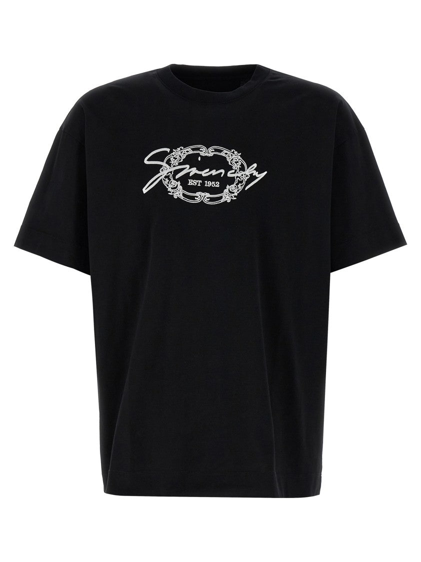 Givenchy Cotton Crewneck T-Shirt With Logo Embroidery