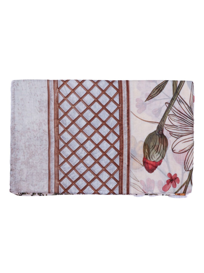 D'aniello Stola Perla Floral Motif Scarf