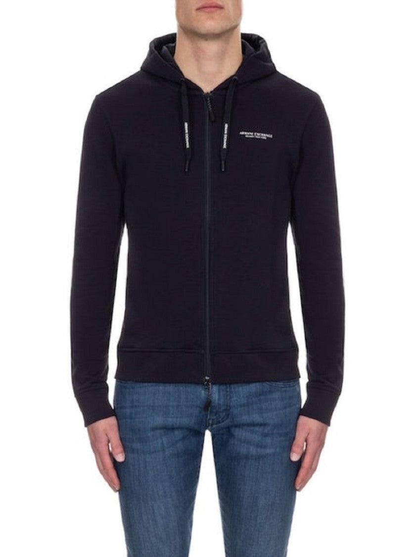 Armani Exchange Blue Hooded Cardigan