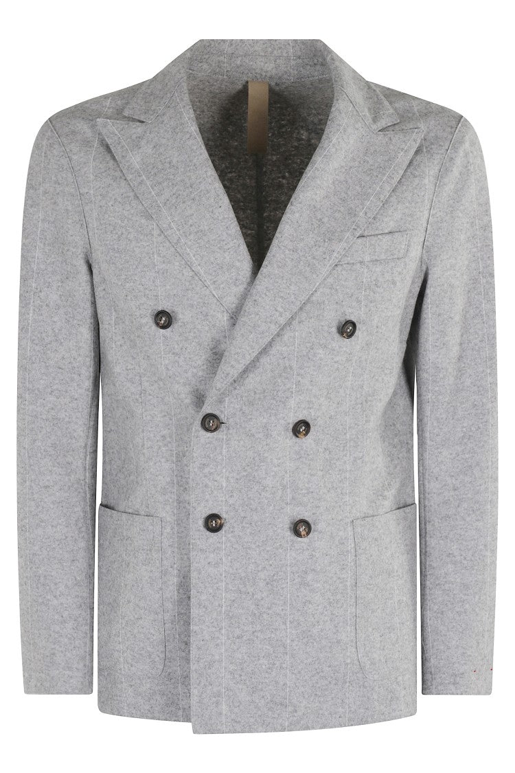 Eleventy Double-Breasted Wool-Blend Jacket