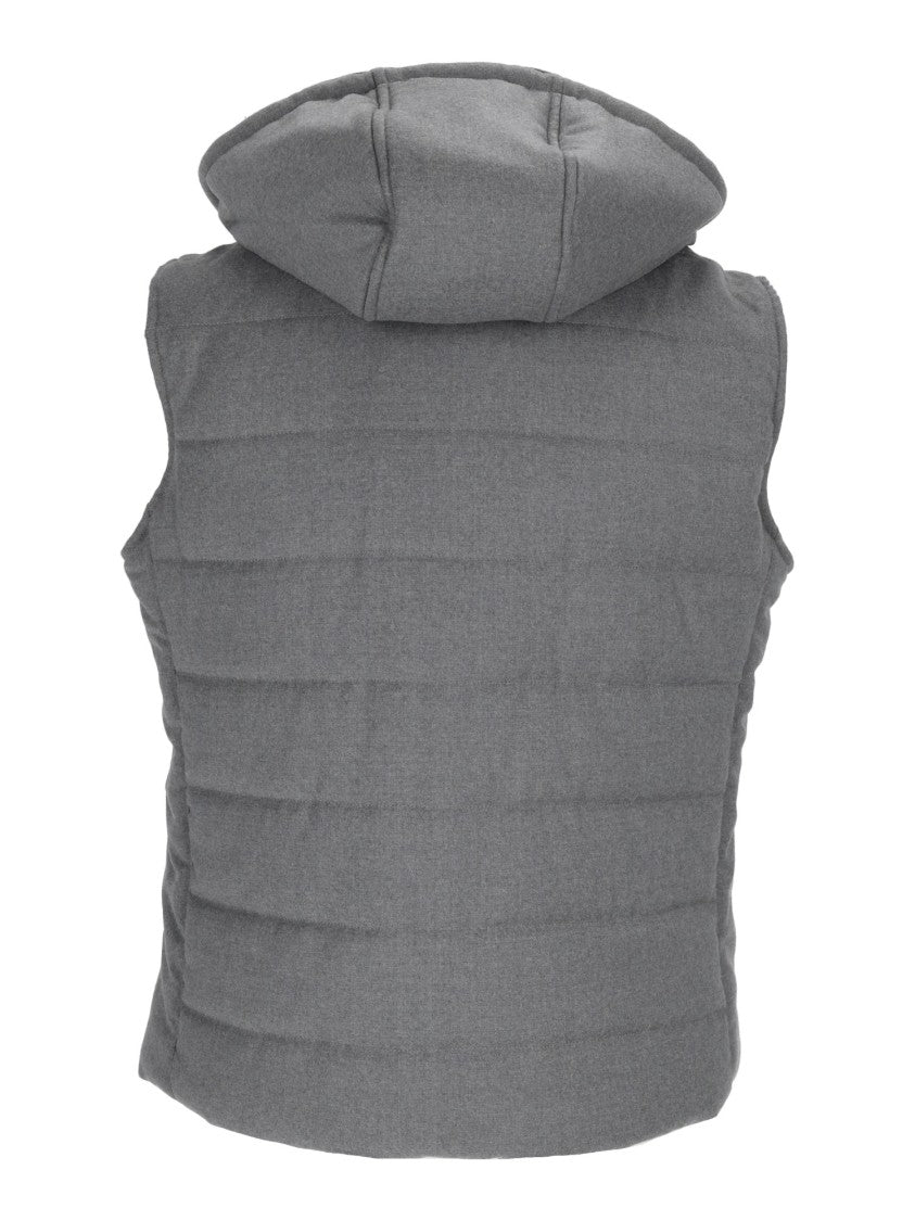 Brando-Lubiam Sleeveless Padded Vest With High Collar And Adjustable Hood