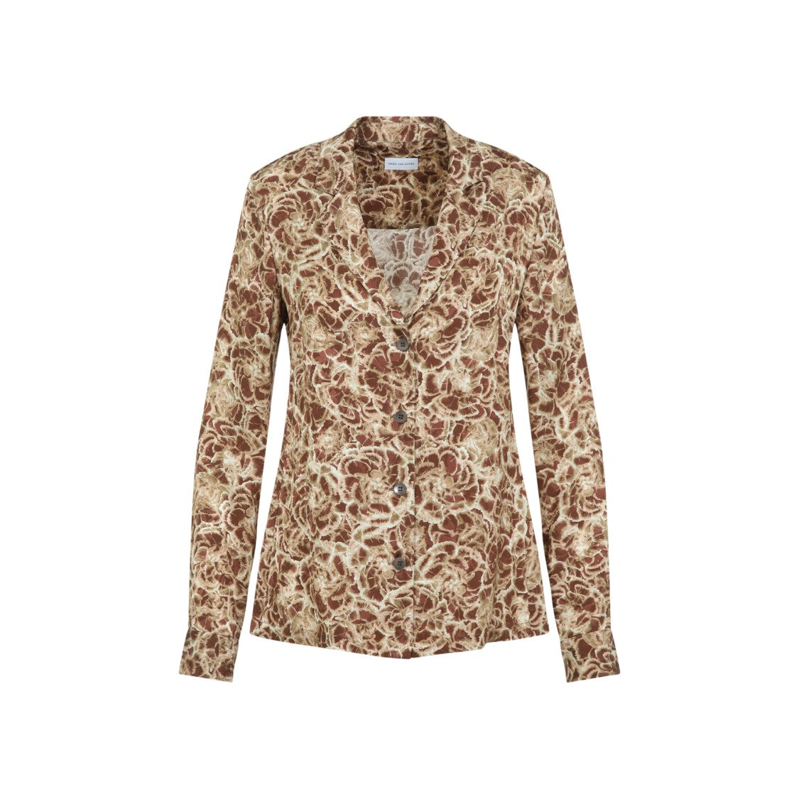 Dries Van Noten Viscose Satin Shirt With Signature Print