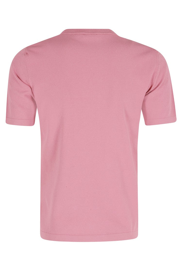Roberto Collina Raspberry Round-Neck Ribbed-Trim Viscose T-Shirt
