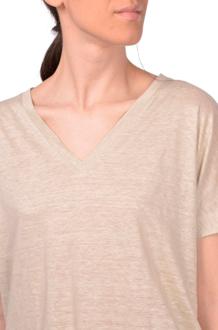 Paolo Fiorillo Capri Relaxed V-Neck Linen Top
