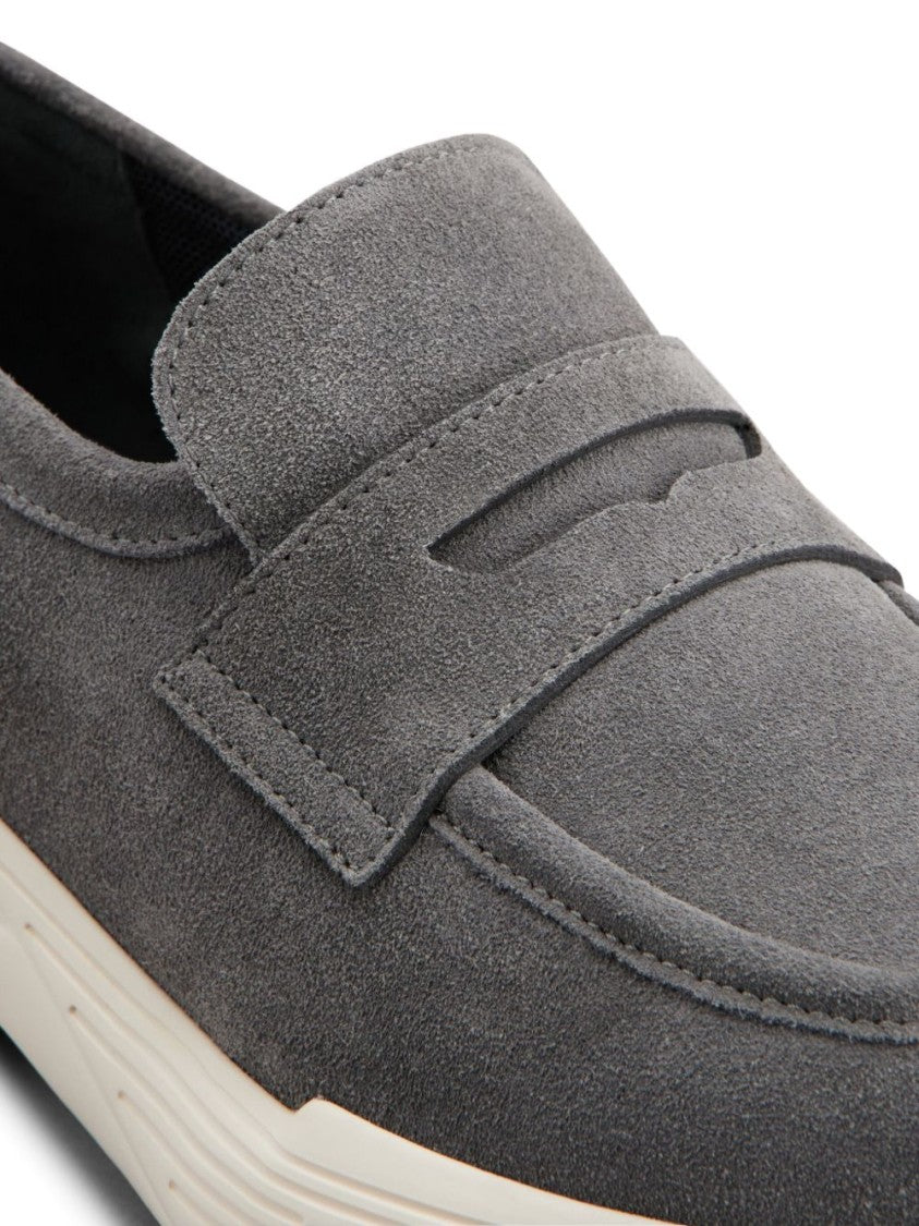 Tod's Slip-On Grey Calf Suede Sneakers