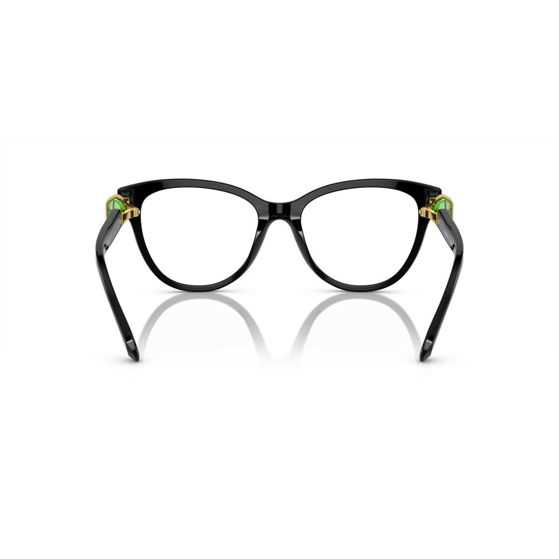 Swarovski Cat-Eye Sunglasses With Green Crystal Accents