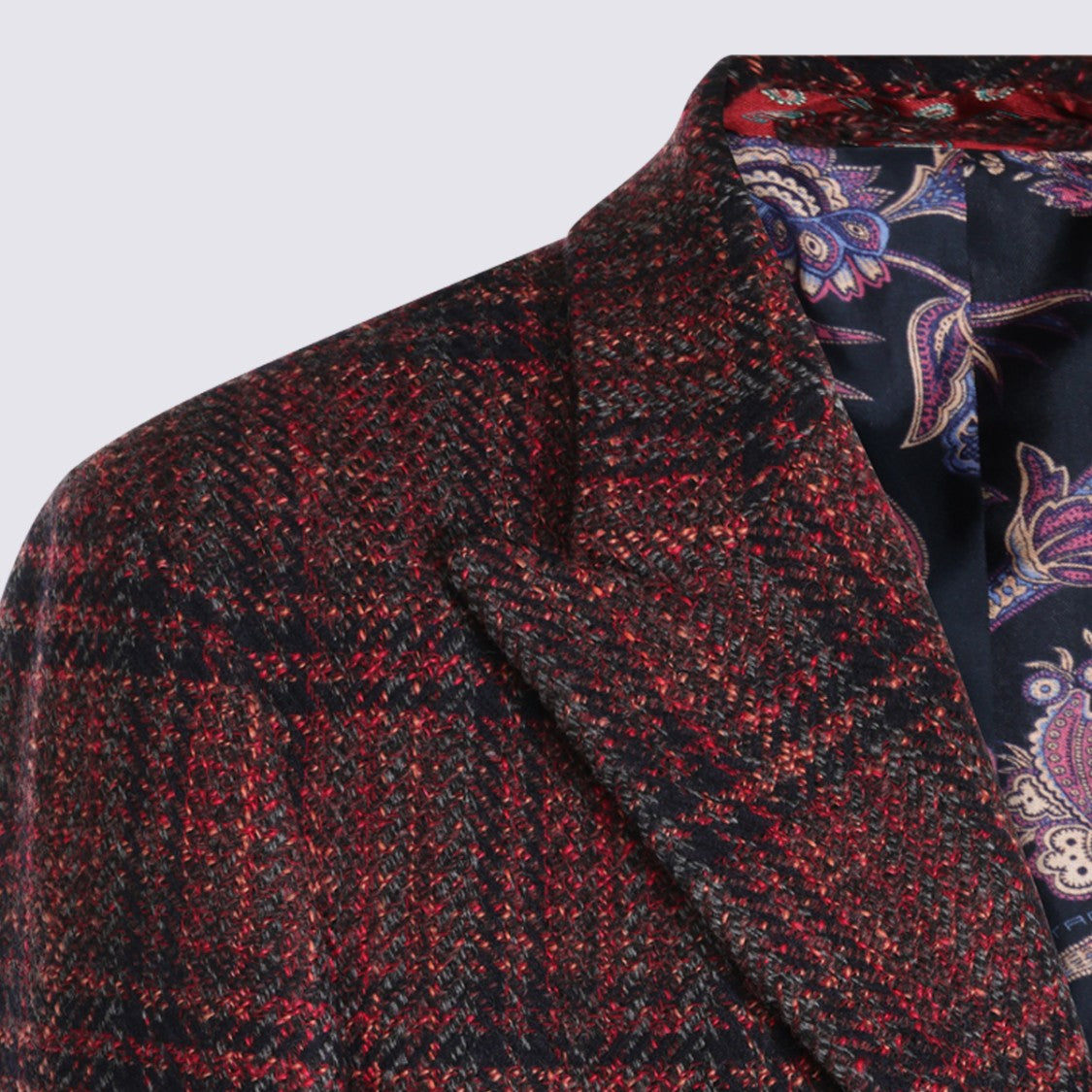 Etro Tailored Long Plaid Coat With Notched Lapel