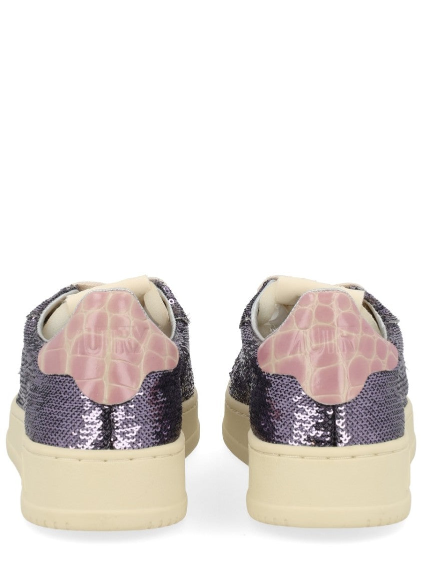 Autry Purple Sequin Low-Top Sneakers